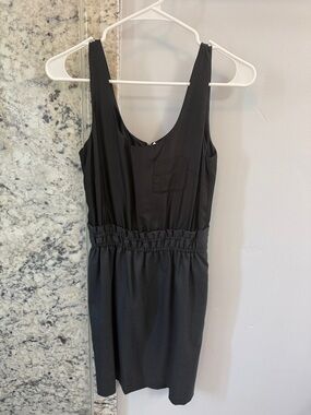 J. Crew Black Sleeveless Scoop Neck Mixed Media Dress